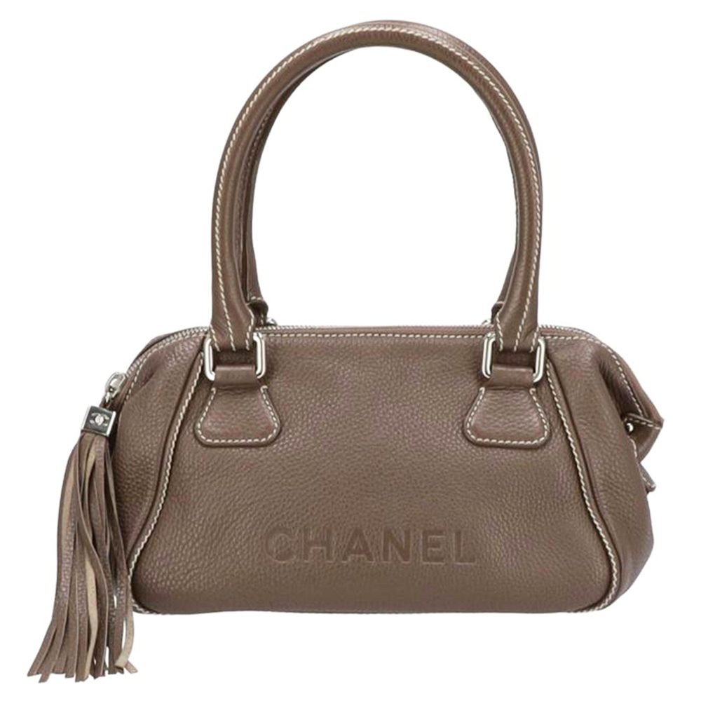 Chanel Fringed Leather Handbag Brown